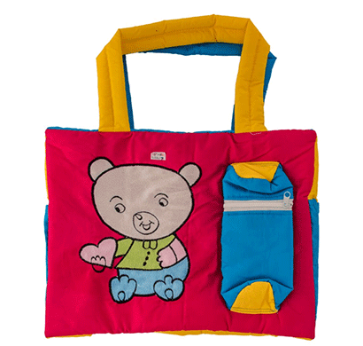 love baby tedy bear cloth bag - mother bag - baby bag (red)